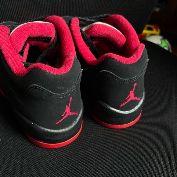 AIR JORDAN 5 RETRO LOW ALTERNATE 90 BLACK RED AUTHENTIC STREETWEAR SNEAKERS 6.5Y - Picture 5 of 8